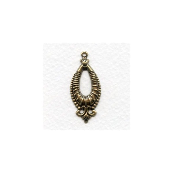Fabulous Oval Pendants Oxidized Brass 36mm (6)