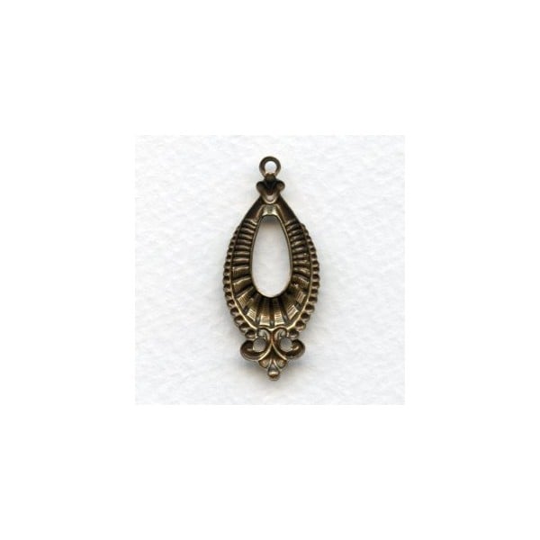 Fabulous Oval Pendants Oxidized Brass 36mm (6) - Image 2