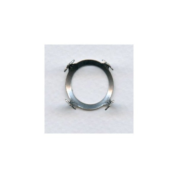 Open Back Turtle Settings 18mm Oxidized Silver (6)
