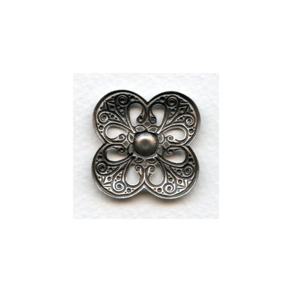 Quatrefoil Openwork Stamping Oxidized Silver 30mm (1) - Image 2