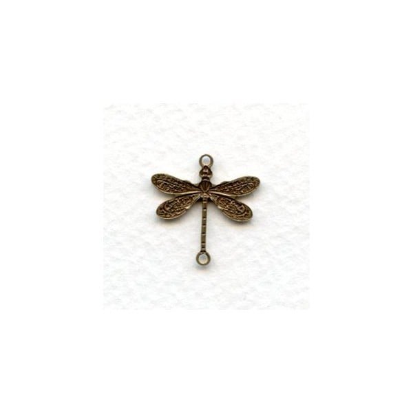 Victorian Style Dragonfly Connectors Oxidized Brass (12) - Image 2
