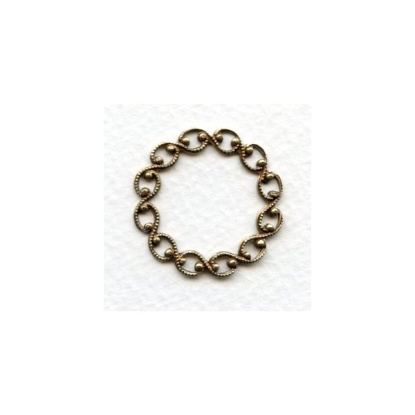 Open Weave Textured Oxidized Brass Circle Details 29mm (6)