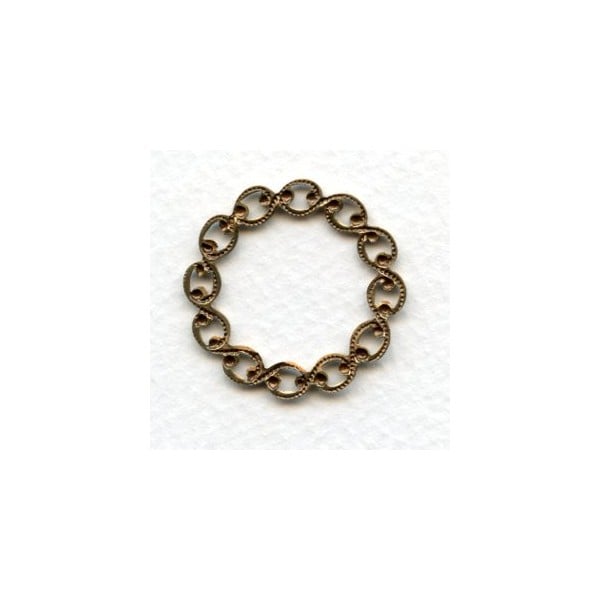 Open Weave Textured Oxidized Brass Circle Details 29mm (6) - Image 2