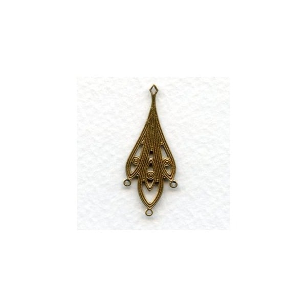 Filigree Detail Connectors 36mm Oxidized Brass (6)
