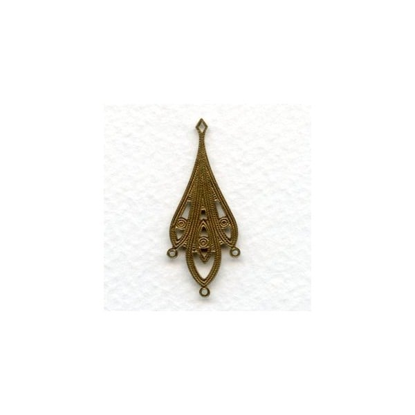 Filigree Detail Connectors 36mm Oxidized Brass (6) - Image 2
