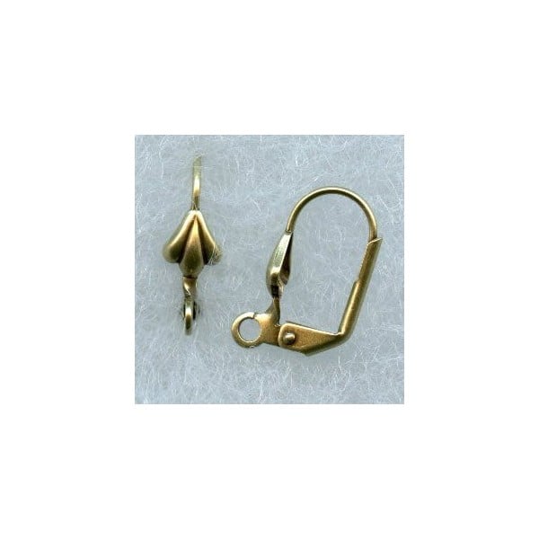 Small Shell Lever Back Earring Findings Oxidized Brass (24)