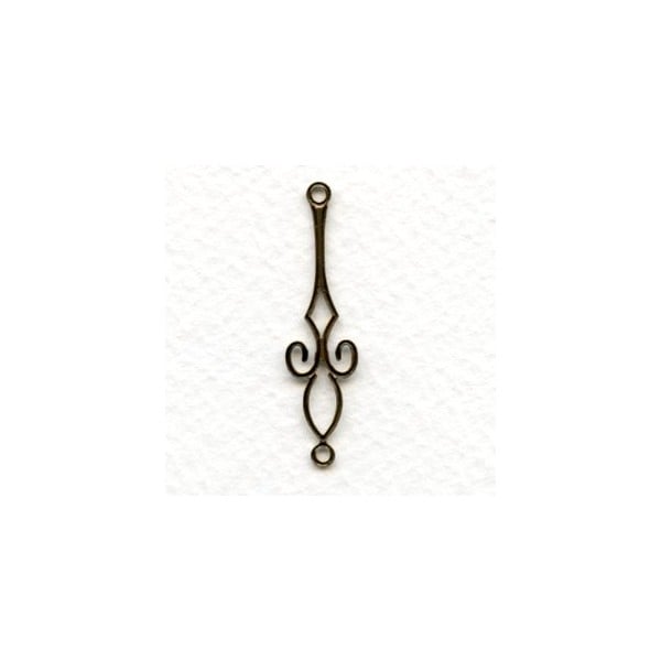 Slender Fleur-de-Lis Connectors Oxidized Brass 37mm (12) - Image 3