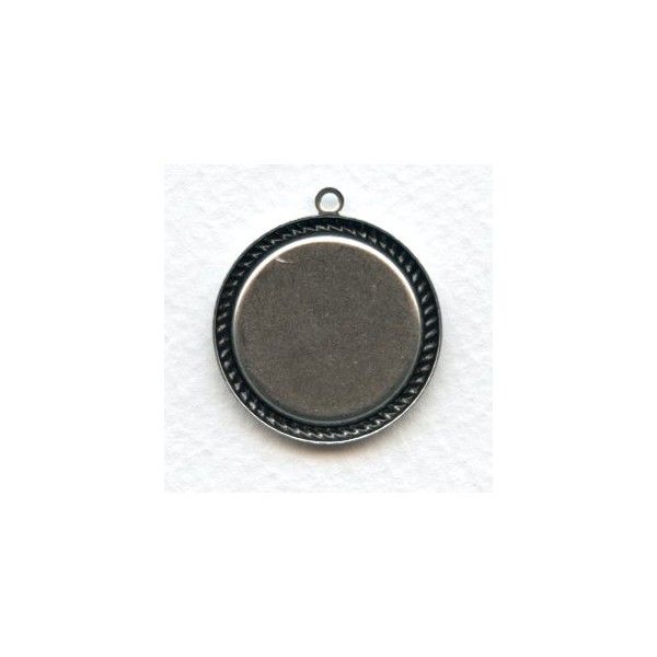 Rope Edge 21mm Settings Oxidized Silver (6) - Image 2