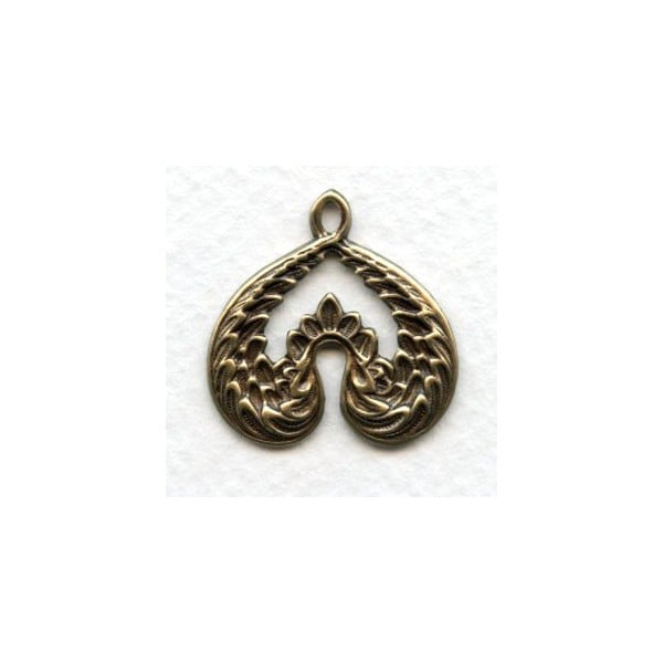 Creative Wings Pendant Oxidized Brass 26mm (4)