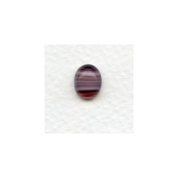 ^Glass Oval Cabochon 10x8mm Porphyr Amethyst (6)