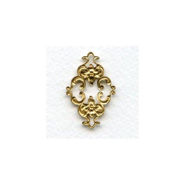 Feminine Floral Connector Raw Brass 36mm (2) - Image 2