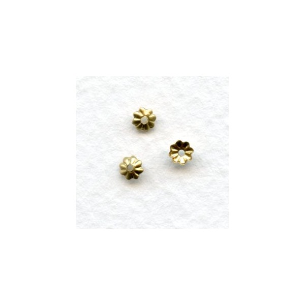 Smallest Fluted Bead Caps 3mm Raw Brass (50) - Image 2