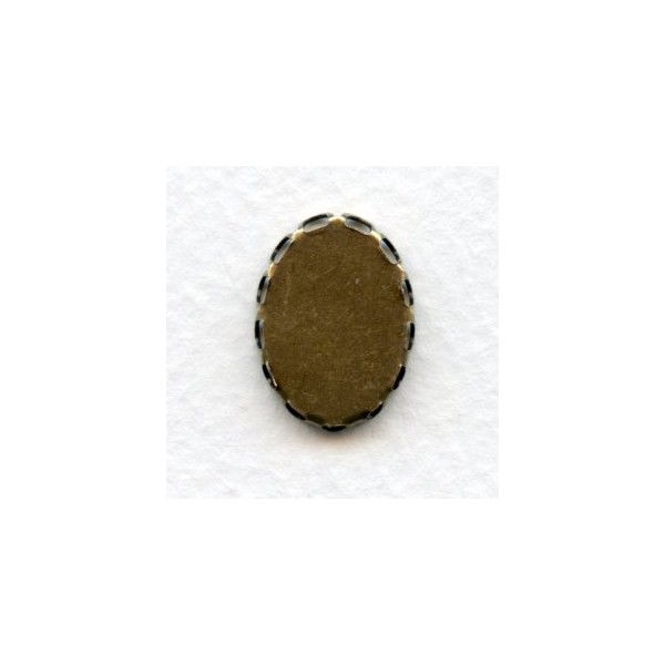 Lace Edge Settings 18x13mm Oxidized Brass (12) - Image 2