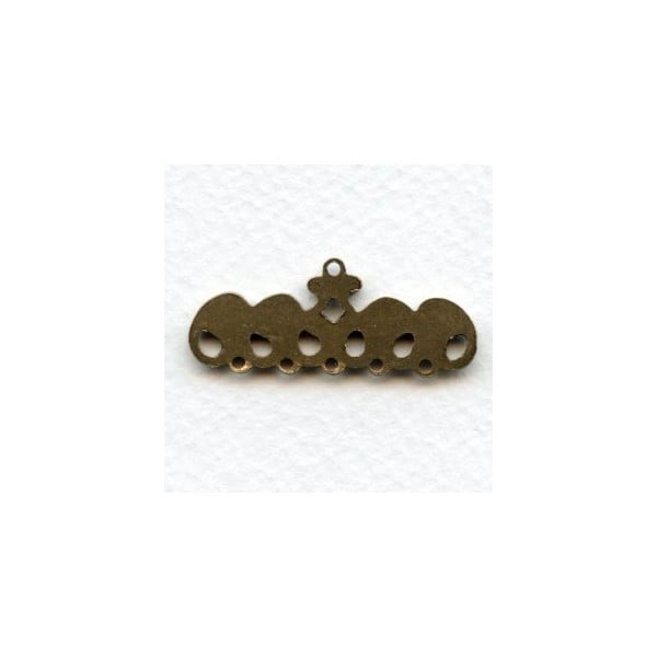 Ornate 5 Strand Connector End Bars Oxidized Brass (2) - Image 2