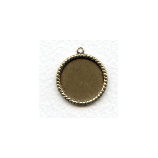 Rope Edge 18mm Settings Oxidized Brass (6)