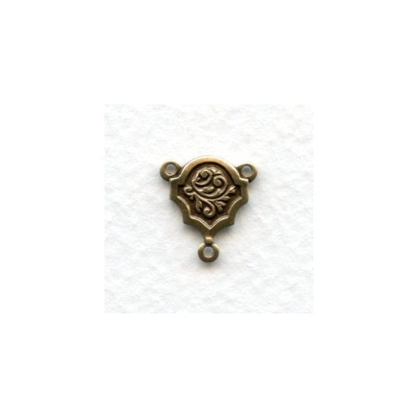 Three Loop Connectors 13mm Oxidized Brass (12)