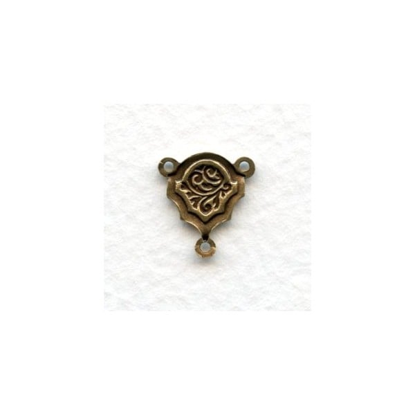 Three Loop Connectors 13mm Oxidized Brass (12) - Image 2