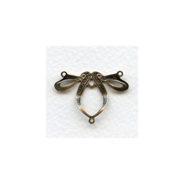 Fancy Ribbon Style 3 Way Connector Oxidized Brass (3) - Image 2