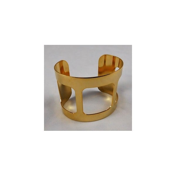 ^Smooth Wide Cut-Out Cuff Bright Gold Plated 49mm (1) - Image 2