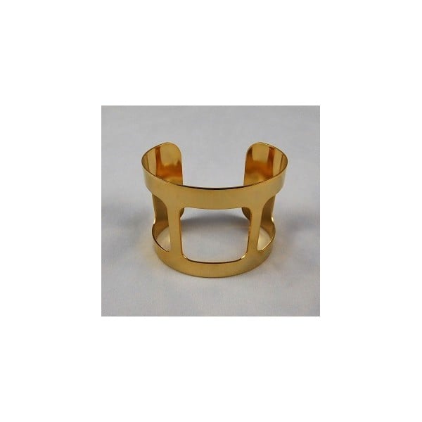 ^Smooth Wide Cut-Out Cuff Bright Gold Plated 49mm (1)