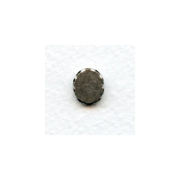 Lace Edge Settings 10x8mm Oxidized Silver (12) - Image 2