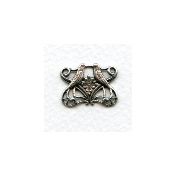 Bird Connectors Victorian Romance Oxidized Silver (6)