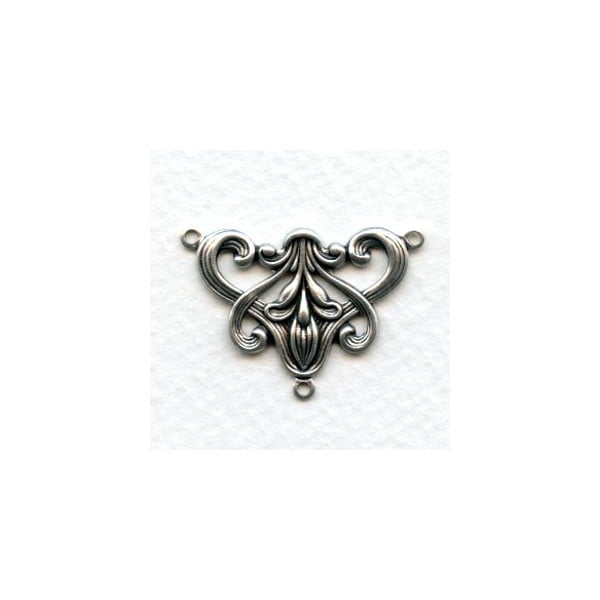 Art Nouveau Style Floral Connector Oxidized Silver (4)