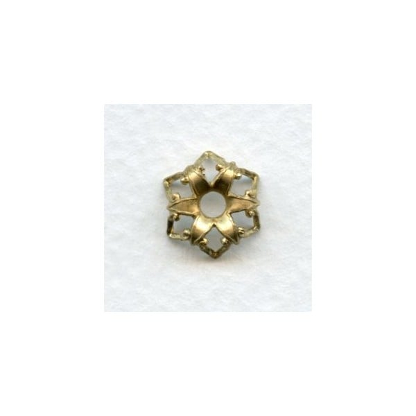 Gothic Ornate Bead Caps Raw Brass 12mm (12)
