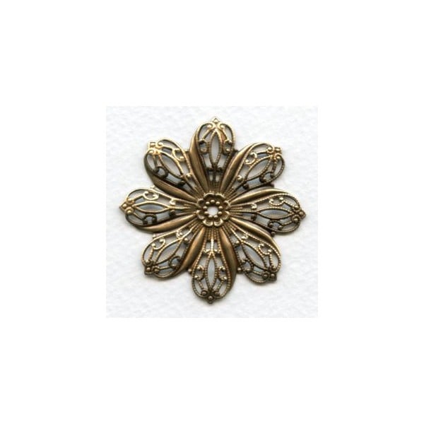 Filigree Flower Oxidized Brass 45mm (1)