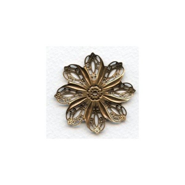 Filigree Flower Oxidized Brass 45mm (1) - Image 2