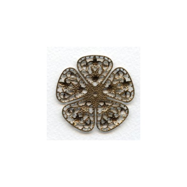 Filigree Flower Shape 50mm Oxidized Brass (1) - Image 2