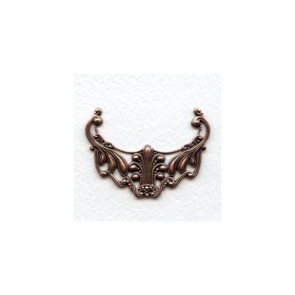 Victorian Filigree Focal Connector Oxidized Copper 48mm (1)