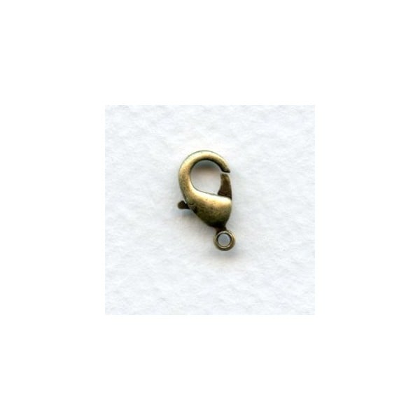 Small Lobster Claw Clasps 12mm Oxidized Brass (12)