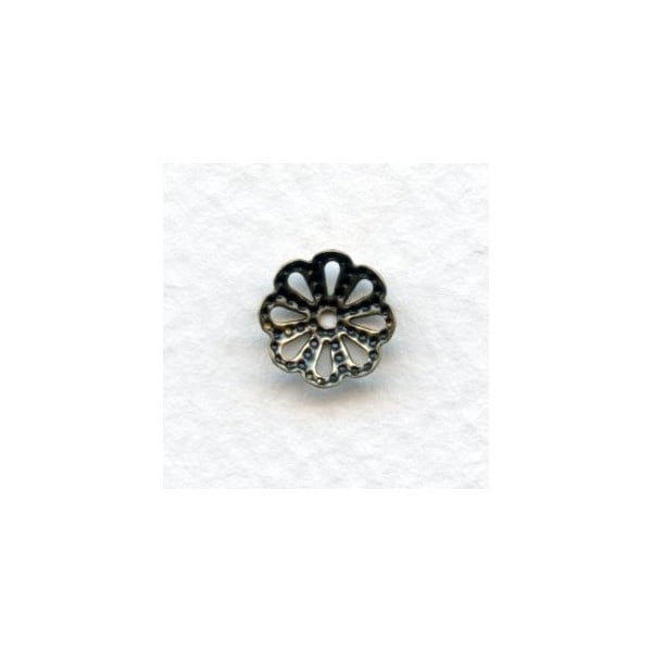 Filigree Bead Caps 9mm Oxidized Brass (50) - Image 2
