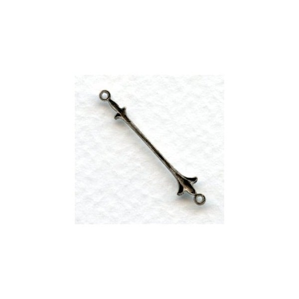Fleur-de-Lis Connectors or Bails Oxidized Silver (6) - Image 2