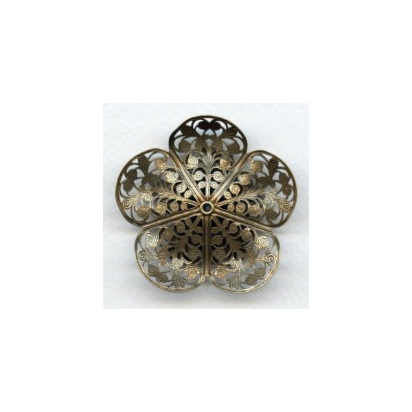 Triple Filigree Flower 49mm Oxidized Brass (1) - Image 2