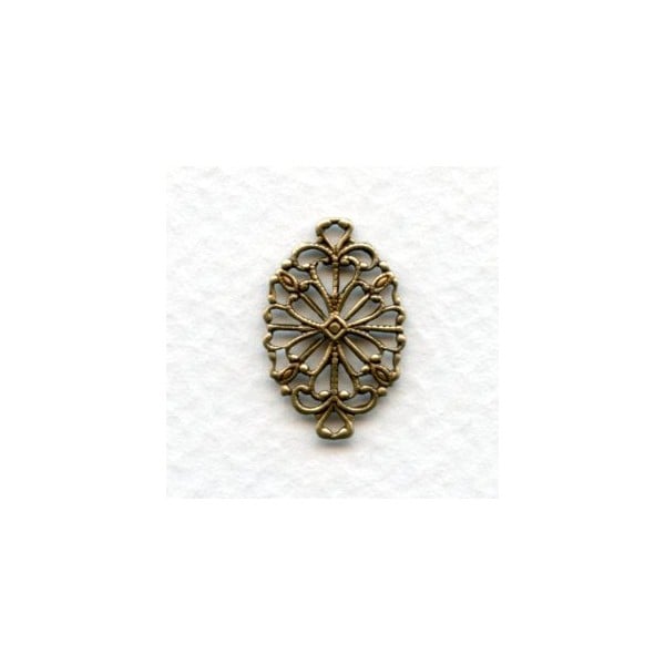 Dainty Filigree 20mm Connectors Oxidized Brass (6)