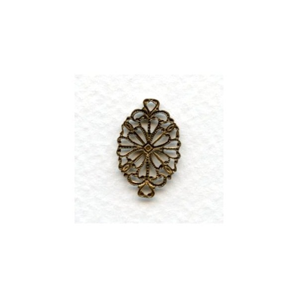 Dainty Filigree 20mm Connectors Oxidized Brass (6) - Image 2