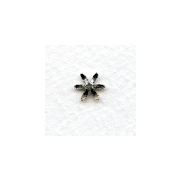 Tiny Flower Shapes 8mm Oxidized Silver Smooth Petals (24) - Image 2