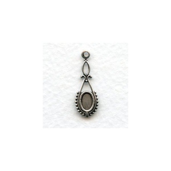 Delicate Pendant Settings in Oxidized Silver 24mm (6)