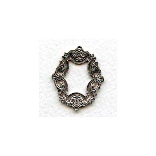Ornate Framework Stampings Oxidized Silver 29x24mm (3) - Image 2