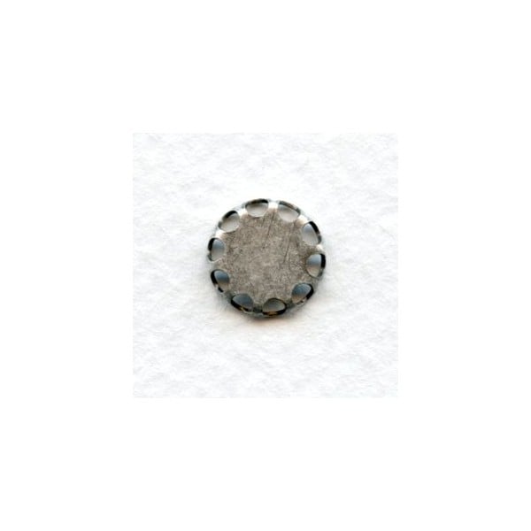 Lace Edge Settings for 9mm Rounds Oxidized Silver (12) - Image 2