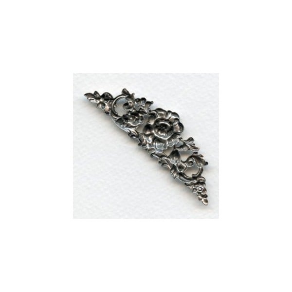 Large Rose Theme 69mm Stamping Oxidized Silver (1) - Image 2