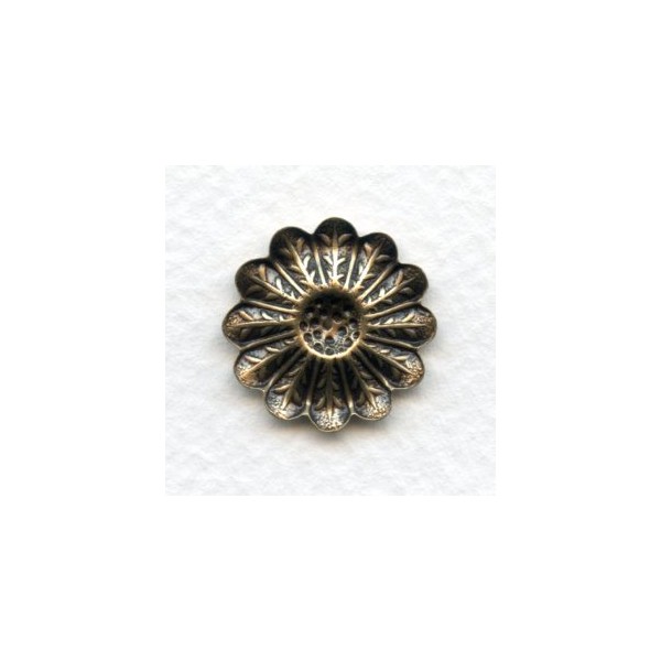 Ornate Flower Embellishments Oxidized Brass 20mm (6) - Image 2