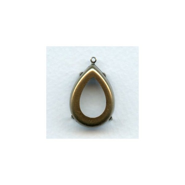 Pear Shape Setting Pendants 25x18mm Oxidized Brass (6) - Image 2