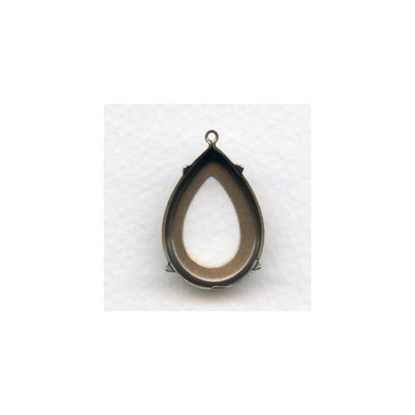 Pear Shape Setting Pendants 25x18mm Oxidized Brass (6)