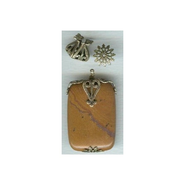 Filigree Flat Bead Caps 12mm Oxidized Brass (24) - Image 3