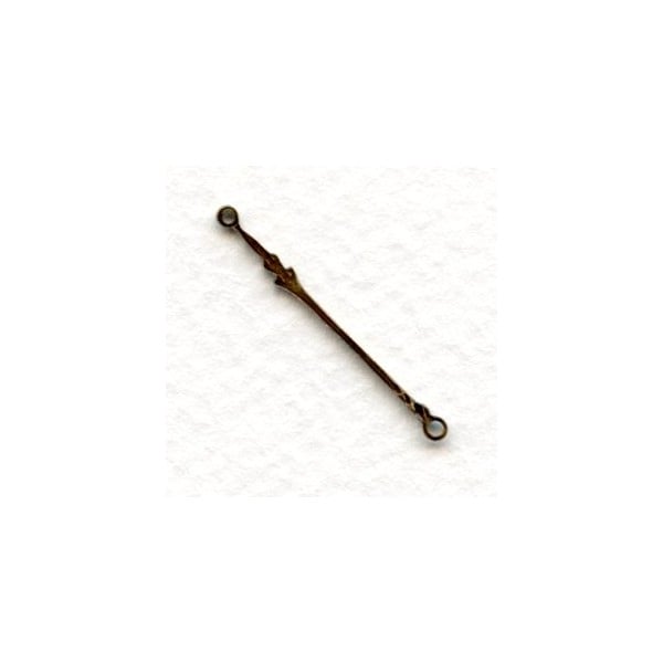 Decorative Bar Connector or Bail Oxidized Brass (12) - Image 2