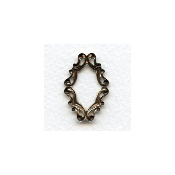 Oval Filigree Framework 29x19mm Oxidized Brass (6) - Image 2