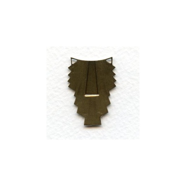 Art Deco Style Connectors Oxidized Brass 30x22mm (2) - Image 2